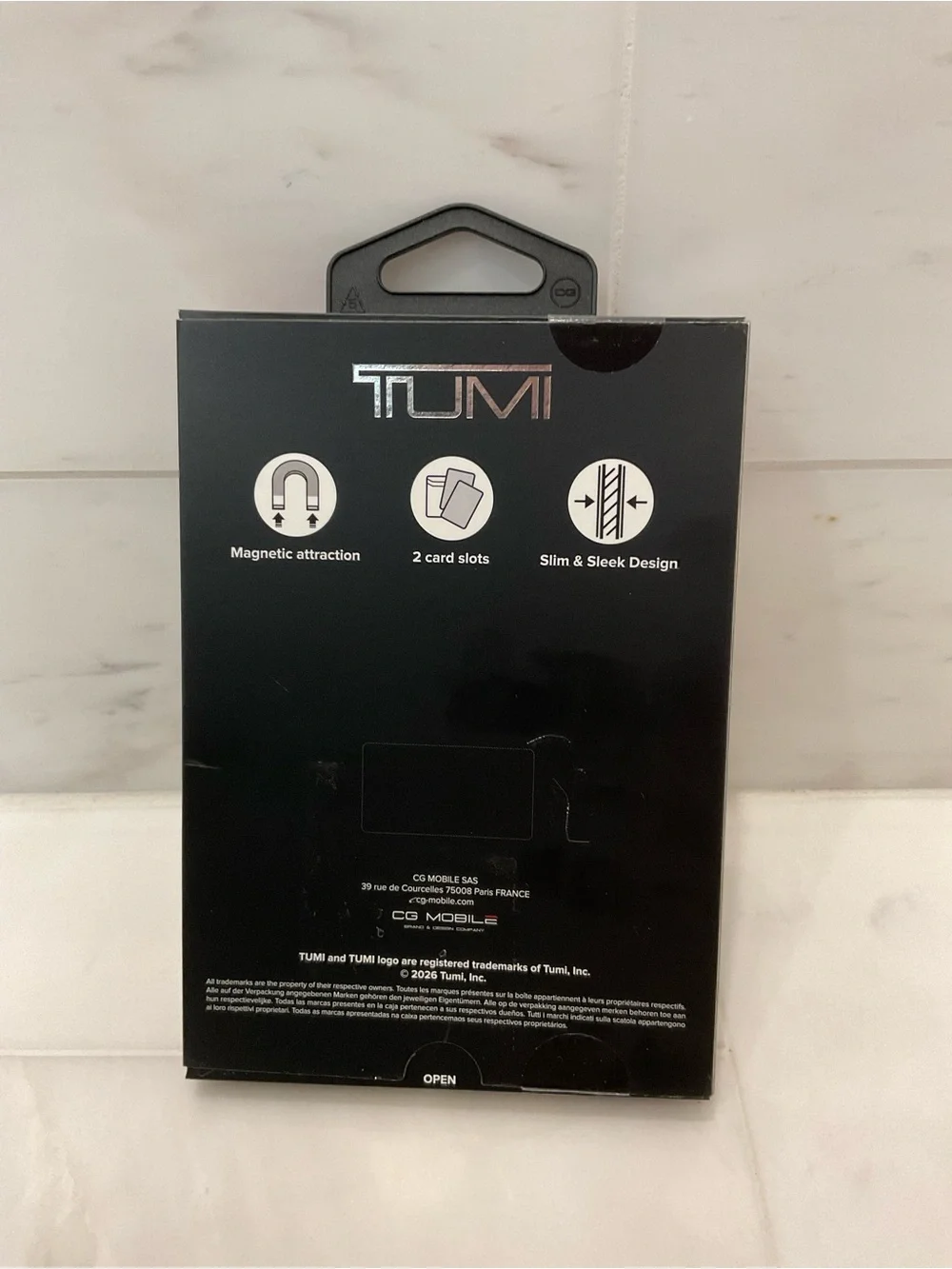 NIB Tumi MagSafe Magnetic 2 Slot Credit Card Holder Wallet - BLACK